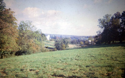 A view taken in the 1960s of   countryside around Henley   looking towards the town. The allotments on the left is now Leaver Road and the building is the old town gas bottle.    Photo kindly provided by Roy Sadler.  