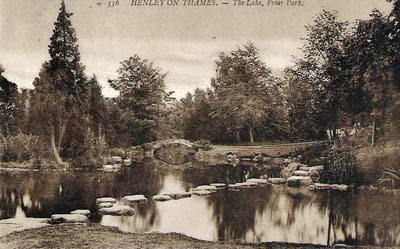 An old picture of the lake in   Friar Park   from a postcard sent during 1906.