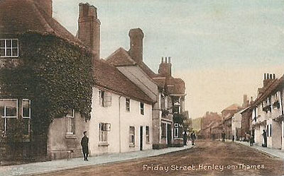 The calm, peaceful, traffic-less   Friday Street   from days long past in Henley.