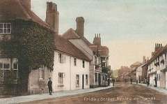 Old postcard of Friday Street, Henley.