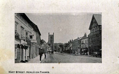 The Catherine Wheel Hotel on the left with   Saint Mary's Church   in the distance.