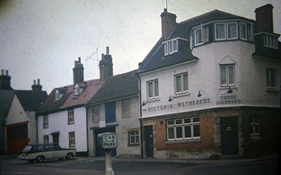 A view taken in the 1960s of the Victoria public house,   Market Place  .    Photo kindly provided by Roy Sadler.  