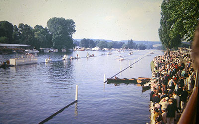 A view taken in the 1960s of crowds lining the   River Thames   during the Henley Regatta.    Photo kindly provided by Roy Sadler.  