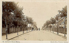 Old postcard of Saint Andrews Road, Henley.