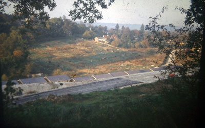 A view taken in the 1960s showing the house rooftops of   Valley Road   during its construction. The farm land in the background is now Leaver Road.    Photo kindly provided by Roy Sadler.  